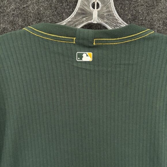 Oakland Athletics Shirt Mens XXL Gray Green Long Sleeve Nike Dri Fit Baseball - Picture 4 of 9